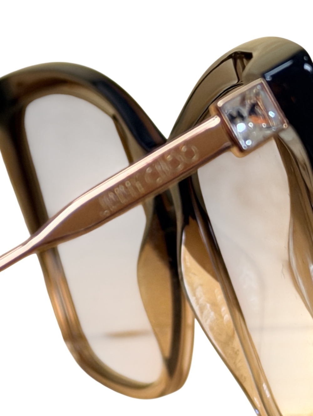Jimmy Choo Ombre Brown Gradient Cat Eye Sunglasses 58 15 - Picture 2 of 5